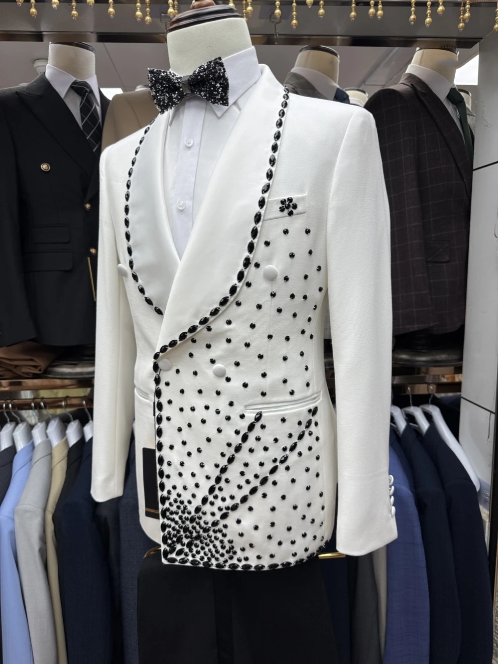 Men Formal Wear With Coat - Conjunto de traje de novio blanco