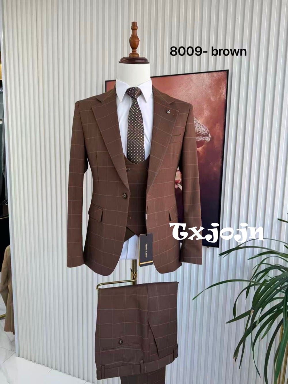 Men Formal Wear Pants - Traje de Esmoquin a Cuadros para