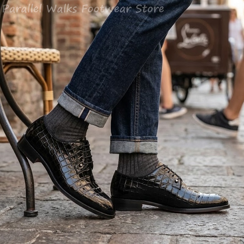 Patent Leather Oxford - Zapatos Oxford de charol para hombre