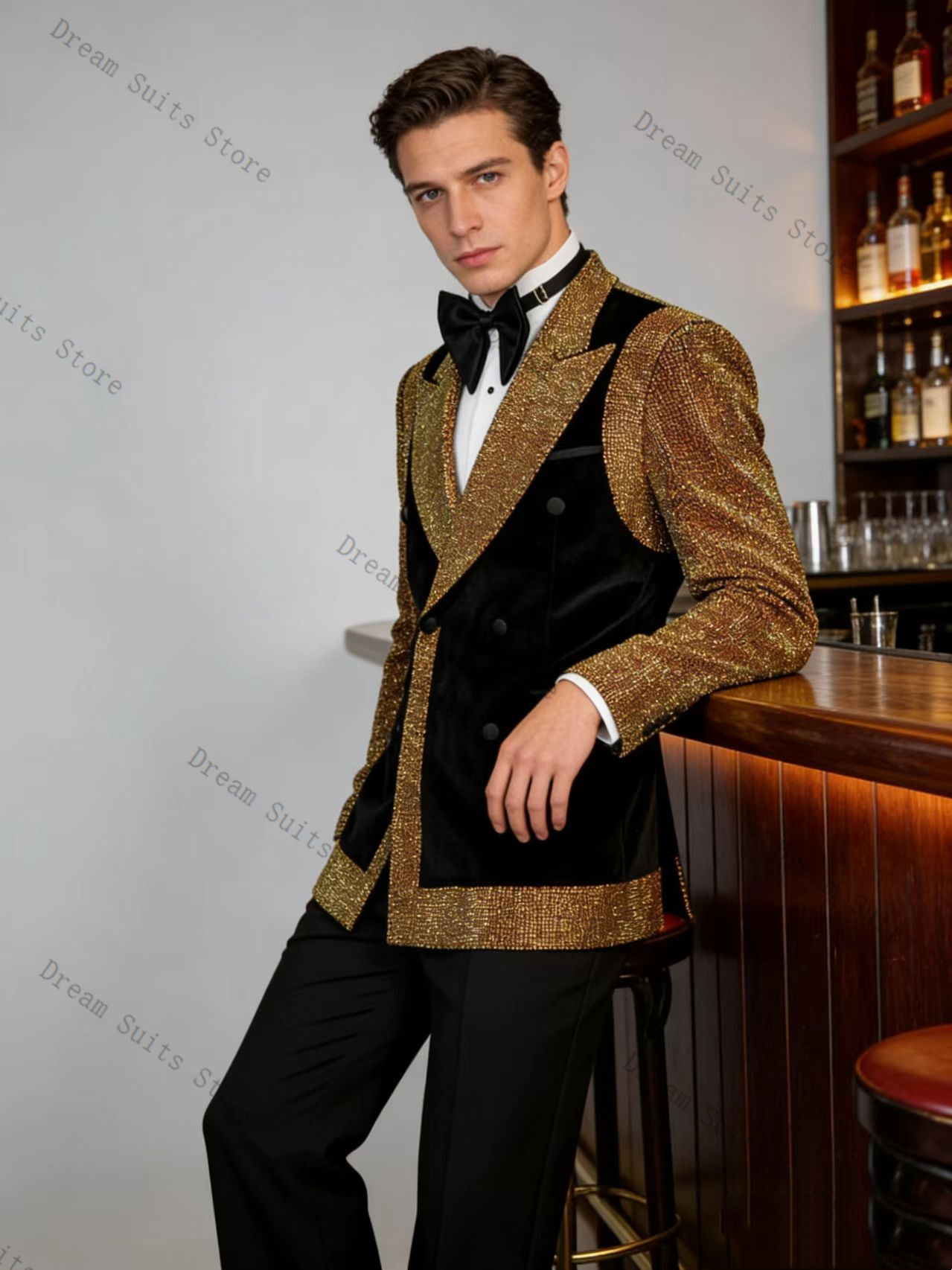 Men Formal Wear With Coat - Conjunto de traje para hombre Golden