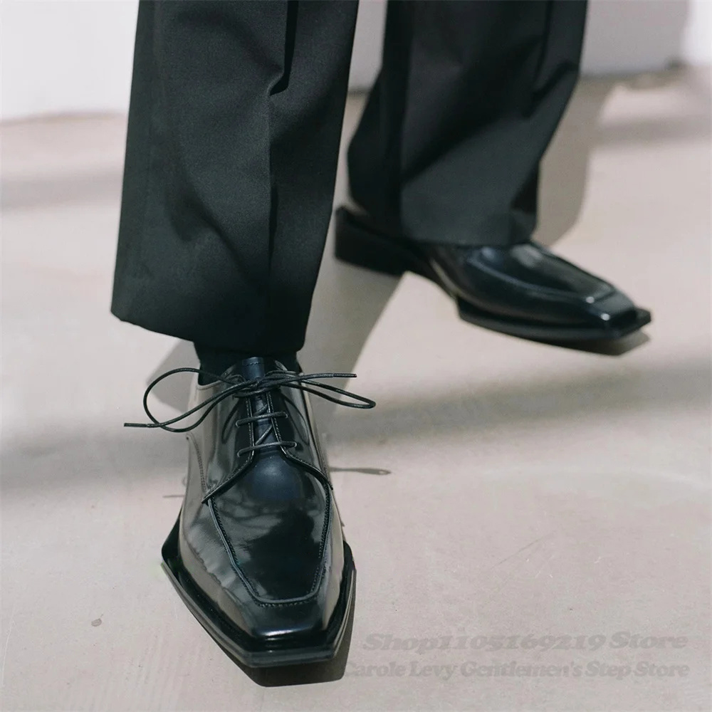 Patent Leather Oxford - Zapatos Derby de charol negro para