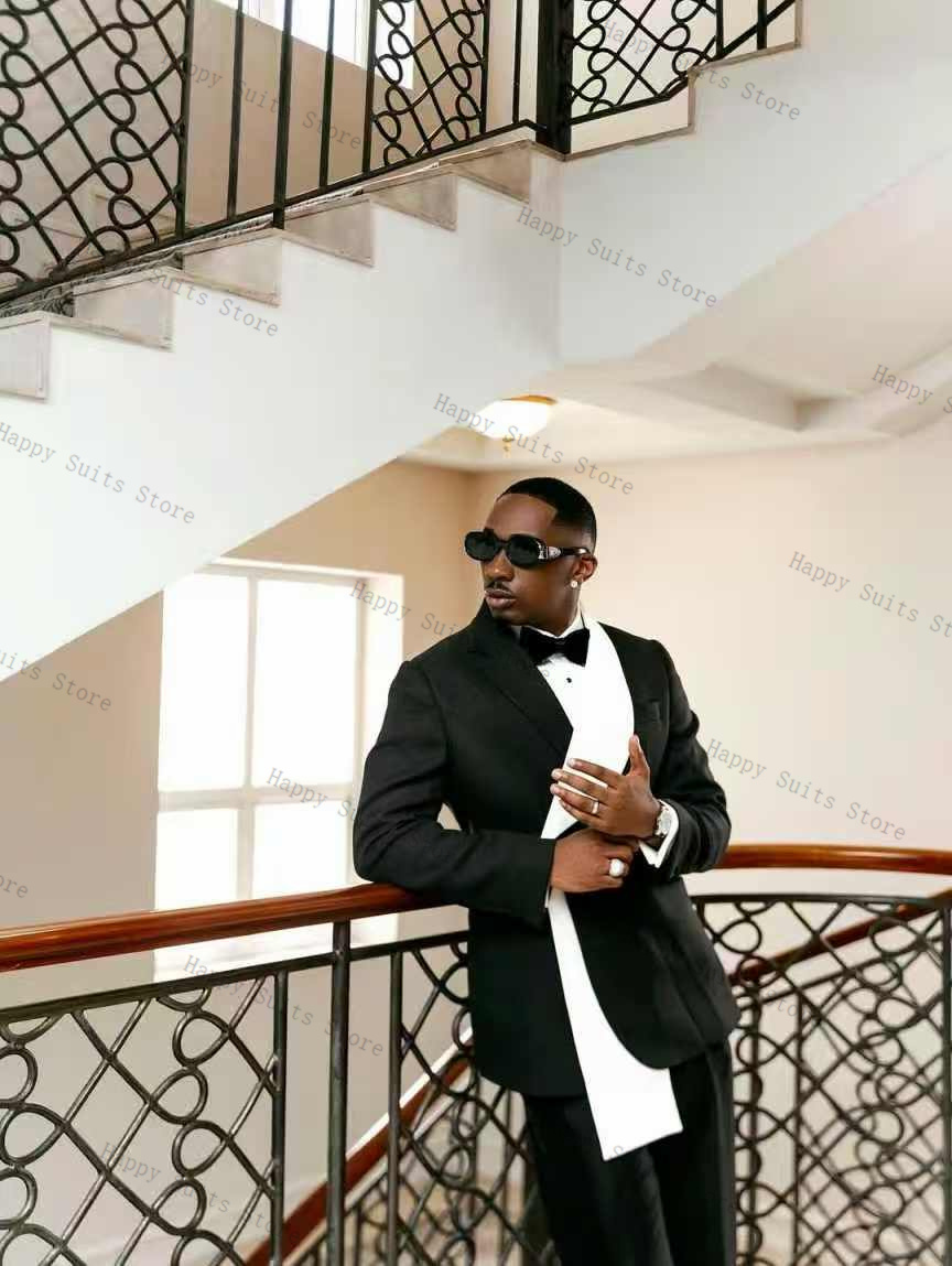 Traje de Hombre Blanco y Negro - Men Formal Wear With Coat reseña y precio