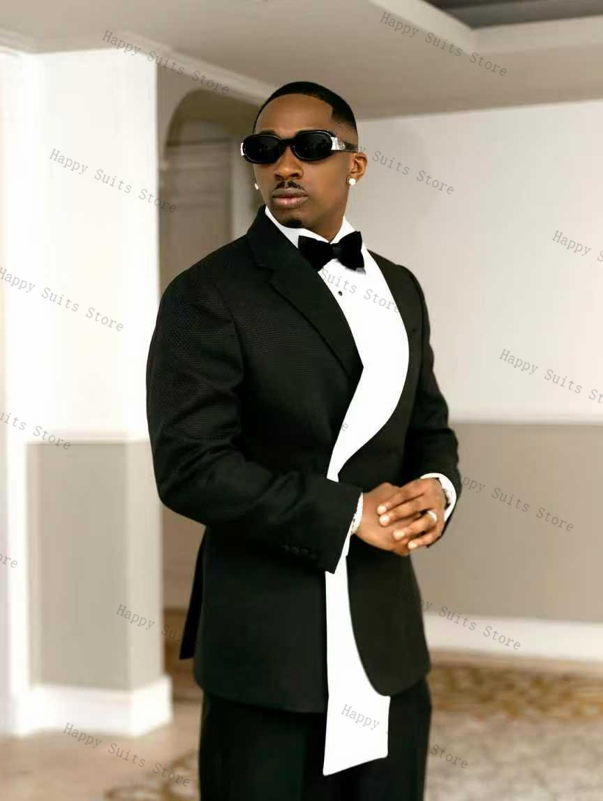 Traje de Hombre Blanco y Negro - Men Formal Wear With Coat reseña y precio