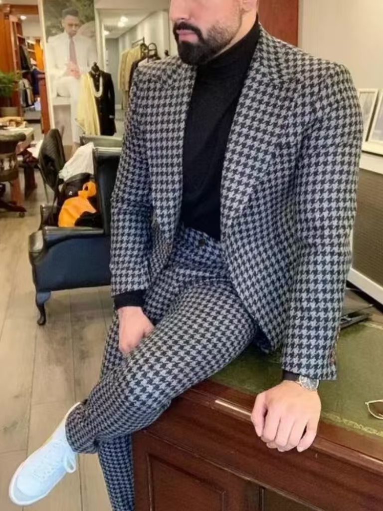 Traje Vintage de pata de gallo - Men Formal Wear Pants reseña y precio