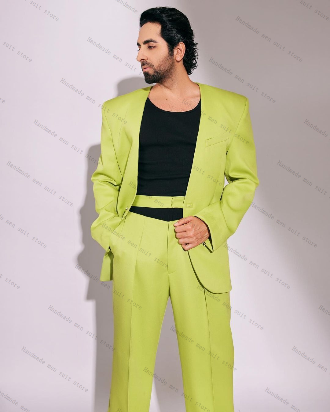 Conjunto de traje verde a la m - Men Formal Wear With Coat reseña y precio