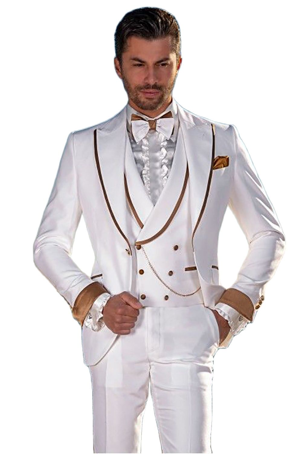 Trajes blancos hechos a medida - Men Formal Party Wear Dress reseña y precio