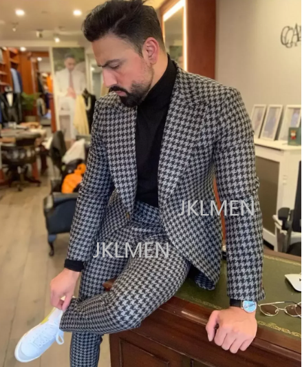Trajes de pata de gallo para h - Men Formal Wear Pants reseña y precio